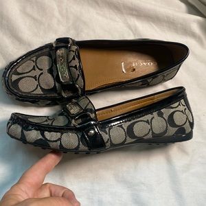 Coach felisha flat loafer black gray 7.5 shoes